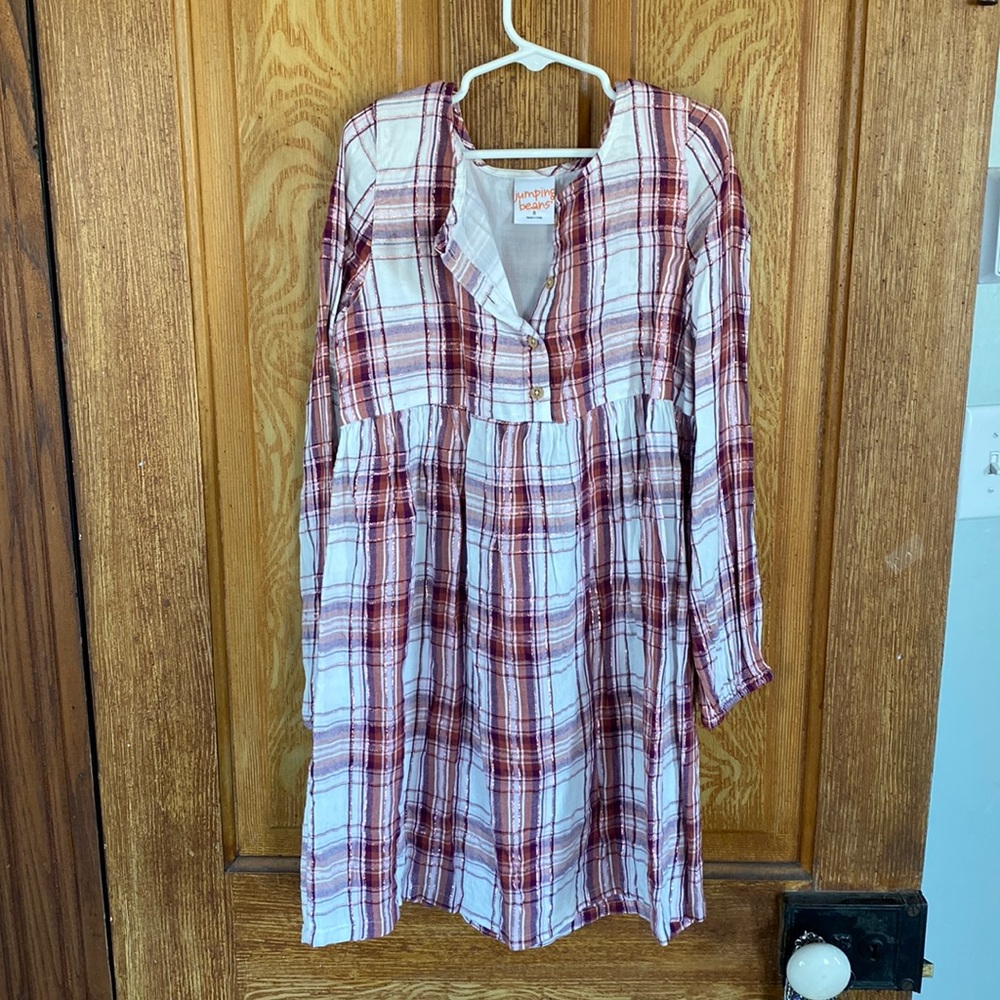 Nwot jumping beans plaid dress size 8